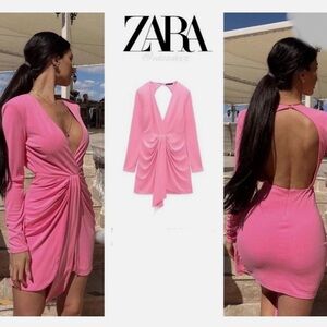 Zara Vibrant Pink Long Sleeve Dress